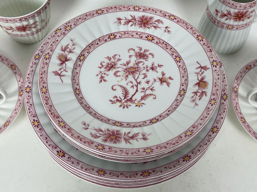 JUST ADDED - Limoges France A. Lanternier & Co Coffee Pot With Creamer And Sugar (No Lid), 3 Cups And Saucers Plus 7 Plates [Photo 7]