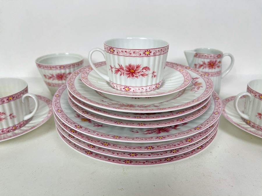 JUST ADDED - Limoges France A. Lanternier & Co Coffee Pot With Creamer And Sugar (No Lid), 3 Cups And Saucers Plus 7 Plates [Photo 3]