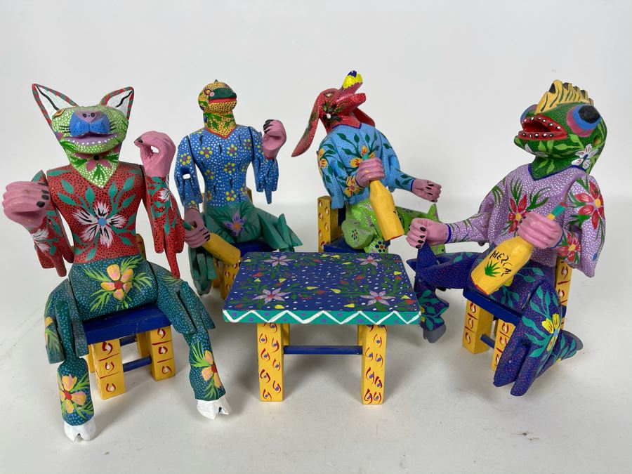 JUST ADDED - Oaxacan Folk Art Hand Crafted And Painted Oaxaca Mexico Signed Joaquin Hernandez Vasquez [Photo 4]