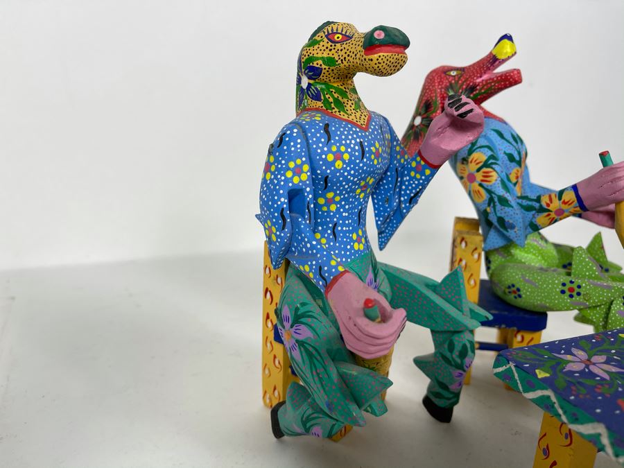 JUST ADDED - Oaxacan Folk Art Hand Crafted And Painted Oaxaca Mexico Signed Joaquin Hernandez Vasquez [Photo 10]