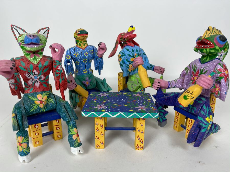 JUST ADDED - Oaxacan Folk Art Hand Crafted And Painted Oaxaca Mexico Signed Joaquin Hernandez Vasquez [Photo 2]