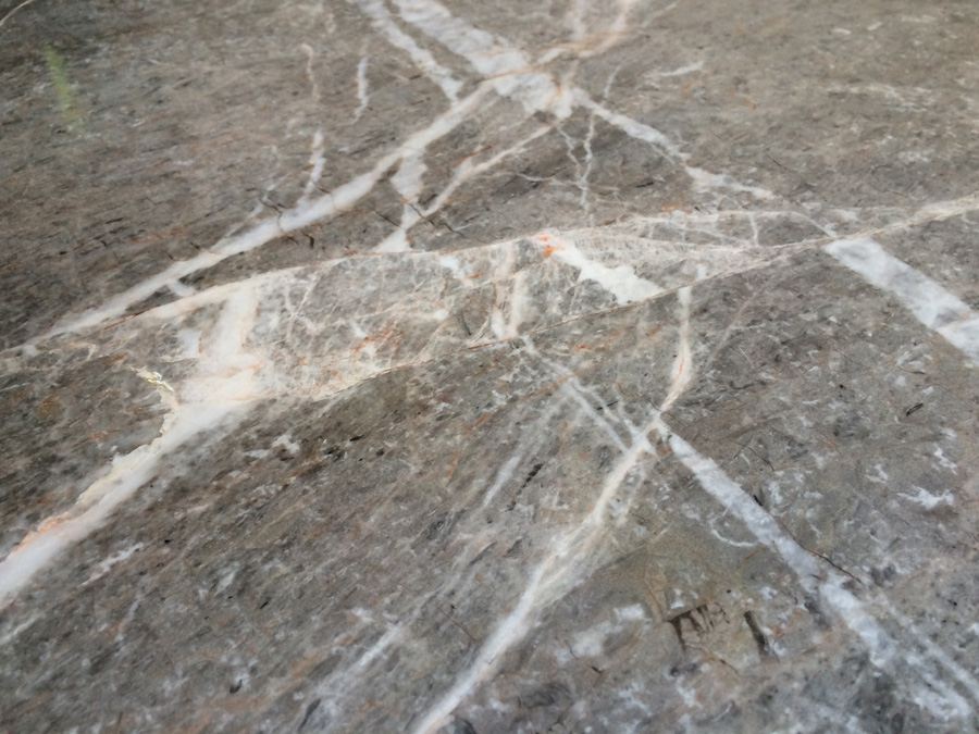 Large Square Coffee Table with Heavy Wrought Iron Base and Marble Top [Photo 5]