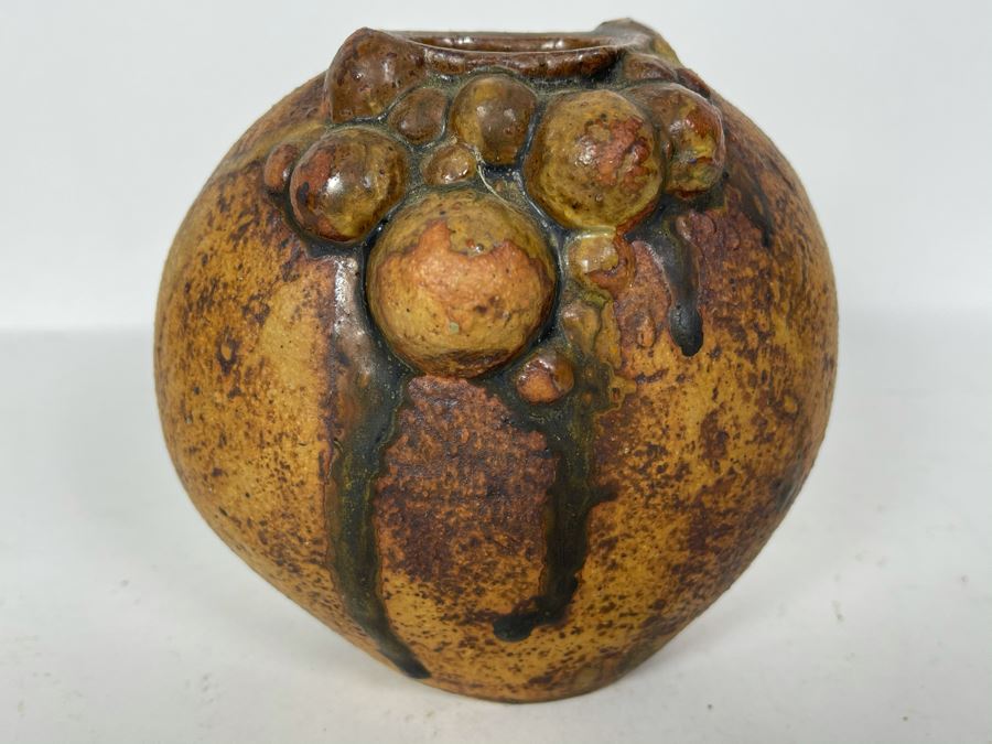 JUST ADDED - Bernard Rooke Signed Mid-Century Brutalist Ceramics Pottery Vase 5 X 5 [Photo 2]