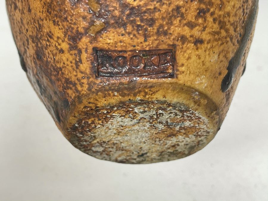 JUST ADDED - Bernard Rooke Signed Mid-Century Brutalist Ceramics Pottery Vase 5 X 5 [Photo 11]
