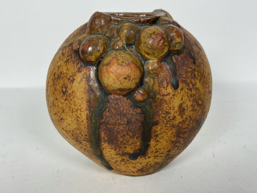 JUST ADDED - Bernard Rooke Signed Mid-Century Brutalist Ceramics Pottery Vase 5 X 5 [Photo 3]