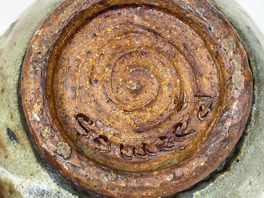 JUST ADDED - Vintage Mid-Century Stoneware Pottery Coffee Pot Signed 8W X 7H [Photo 13]