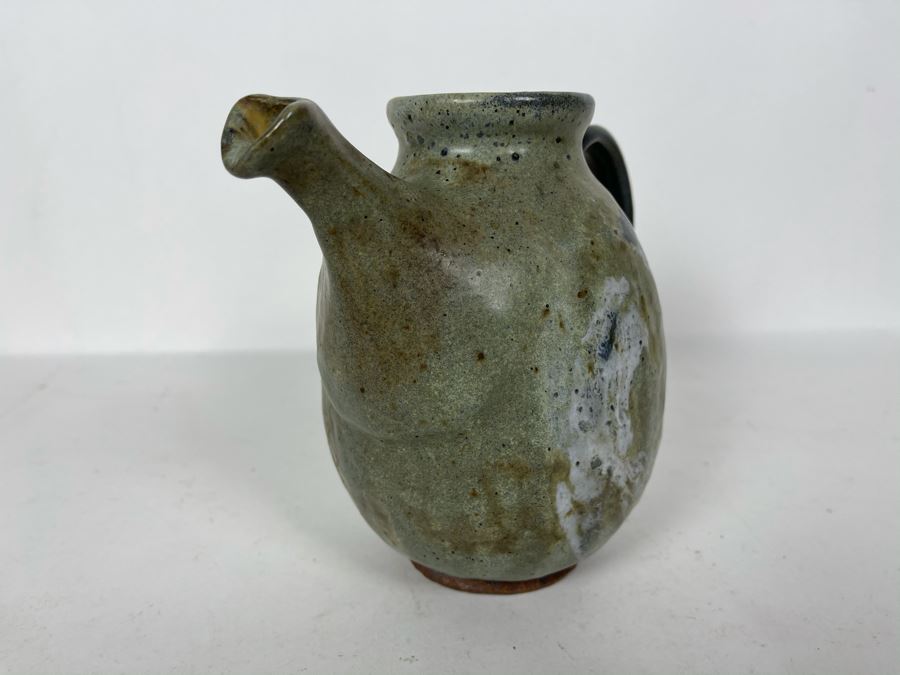 JUST ADDED - Vintage Mid-Century Stoneware Pottery Coffee Pot Signed 8W X 7H [Photo 9]