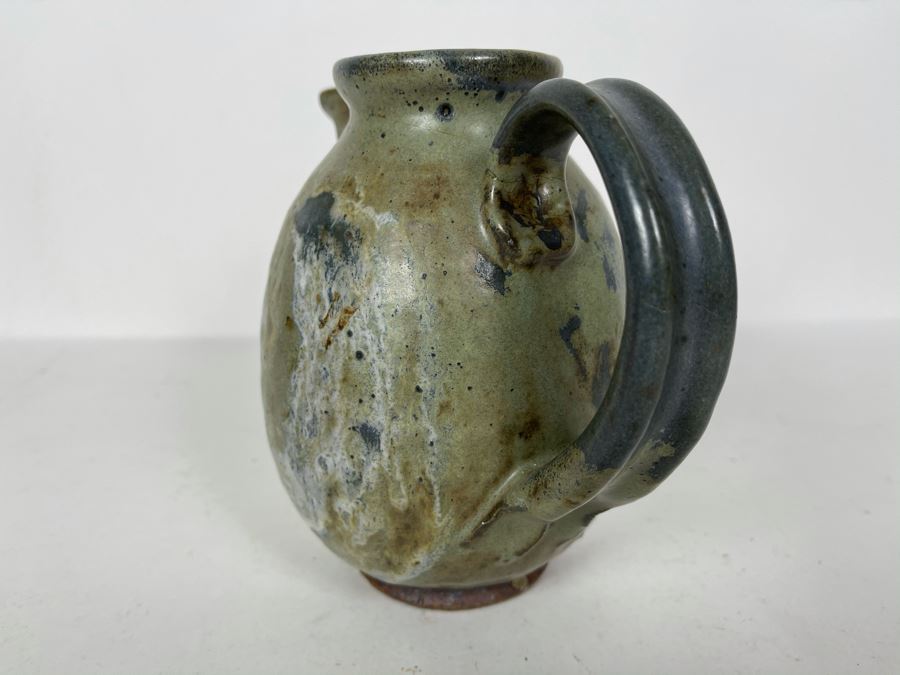 JUST ADDED - Vintage Mid-Century Stoneware Pottery Coffee Pot Signed 8W X 7H [Photo 12]