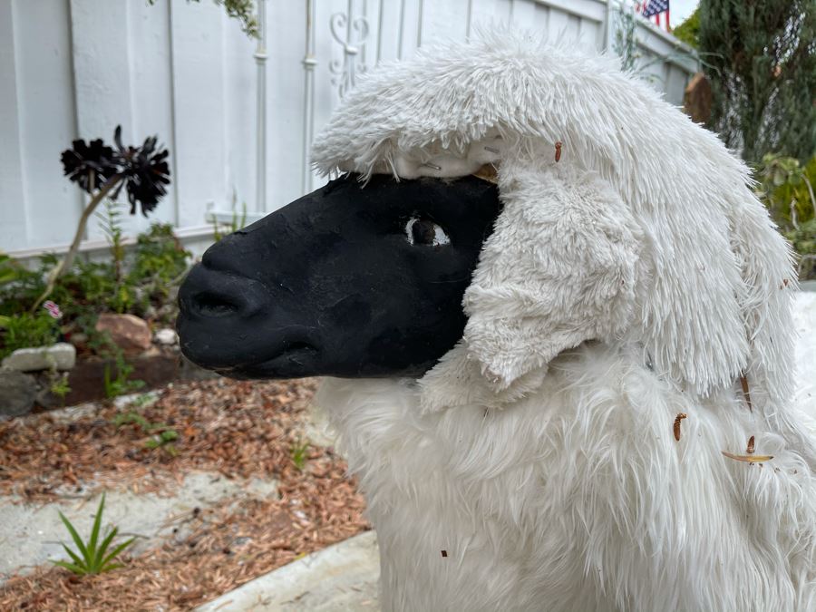 JUST ADDED - Pair Of Large Sheep Sculptures With Metal Legs [Photo 8]