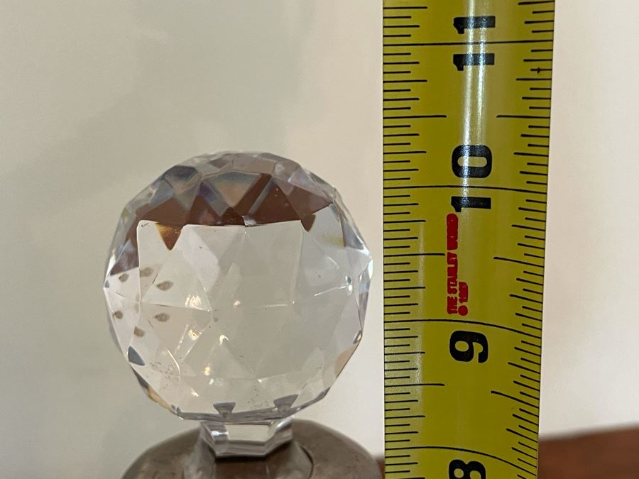 JUST ADDED - Silverplate Tray 19W With Crystal Decanter 10H With Sterling Silver Neck (Stopper Has Chip) [Photo 12]