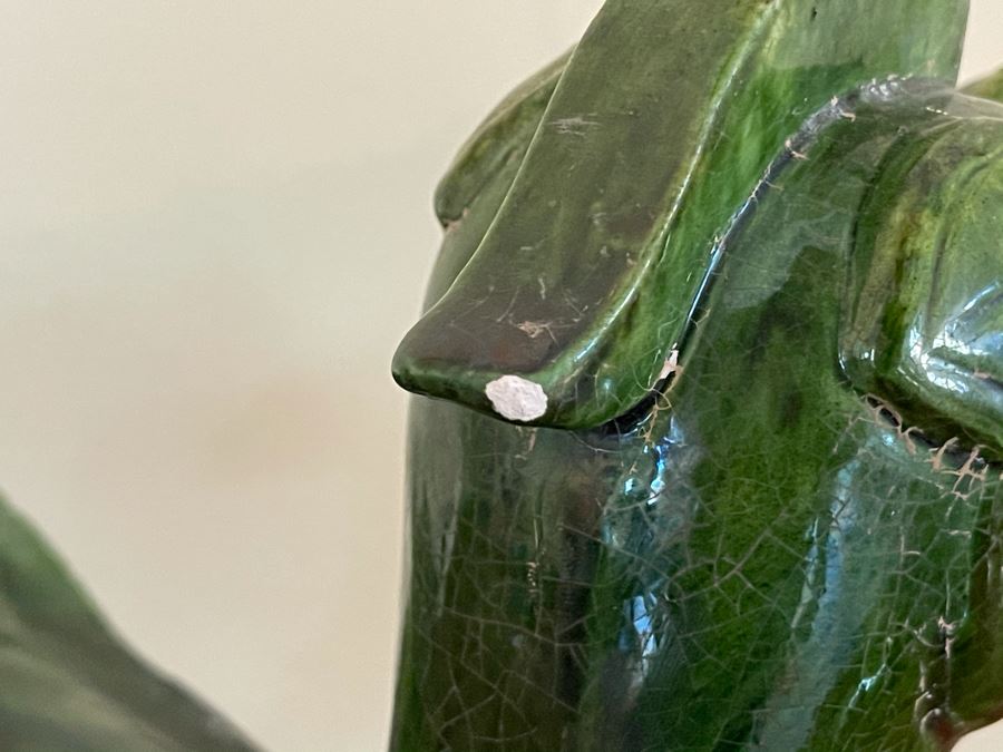 JUST ADDED - Vintage Asian Green Figurine (Slight Chip In Tail) 12W X 11H [Photo 9]