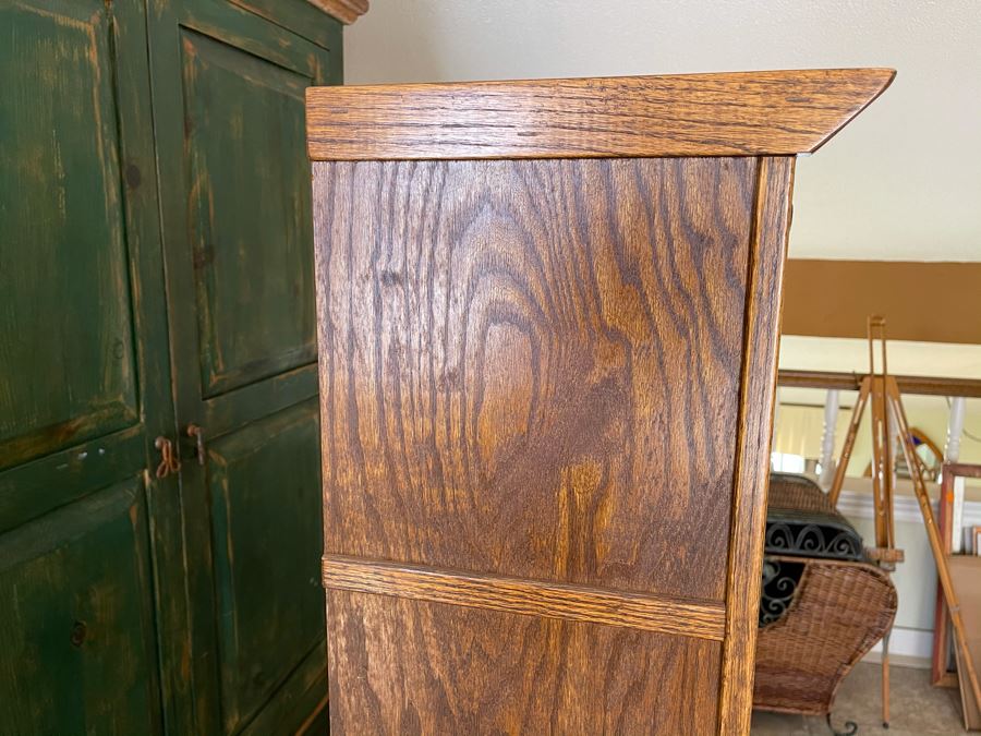 JUST ADDED - Lawyer's Style Wooden Bookcase (Top Glass Is Missing) 36W X 13D X 58.5H [Photo 5]