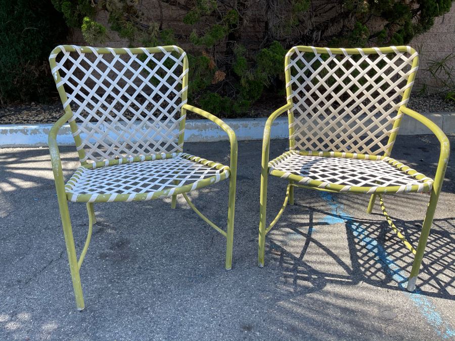 LAST MINUTE ADD - Pair Of Vintage Brown Jordan Aluminum Outdoor Patio Chairs [Photo 1]