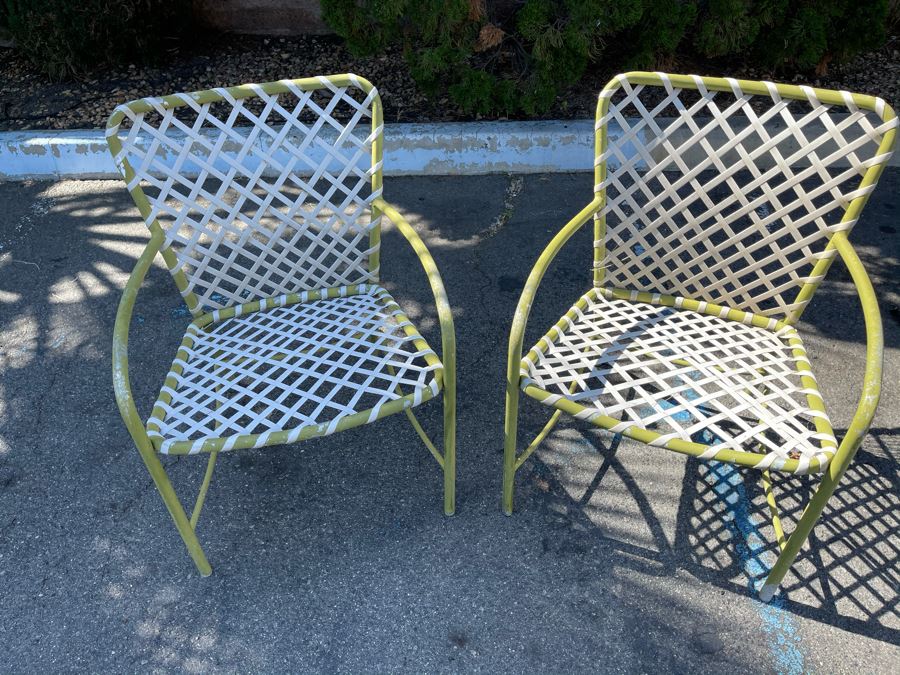 LAST MINUTE ADD - Pair Of Vintage Brown Jordan Aluminum Outdoor Patio Chairs [Photo 3]