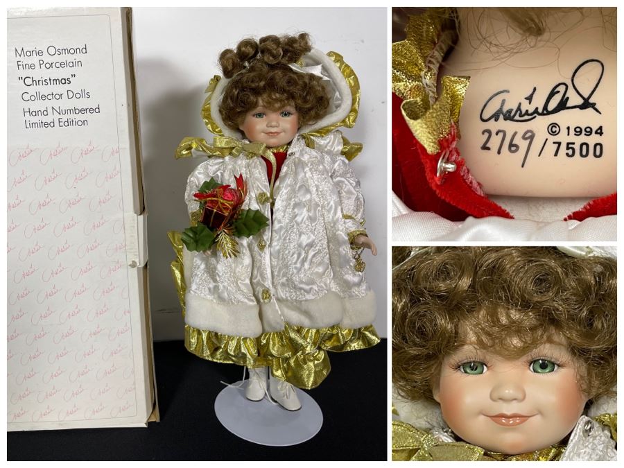 Limited Edition 1994 Marie Osmond Fine Porcelain Doll 'Christmas' 2769 Of 7500 16L With Box