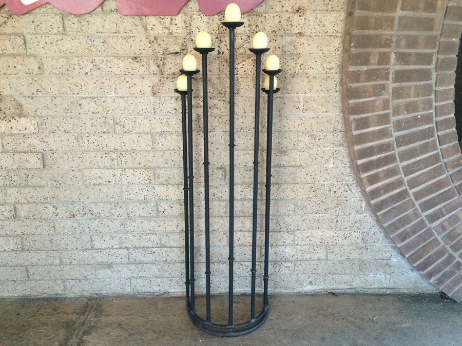 Tall Iron Candle Holders In Living Room