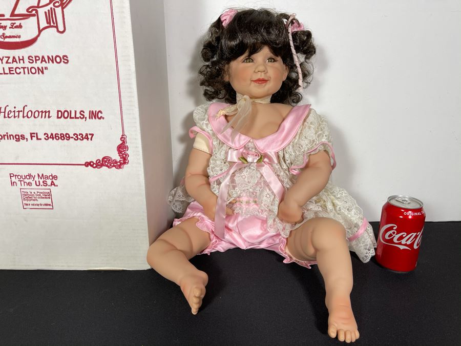 Vintage 2001 Limited Edition Fayzah Spanos Collectible Doll Hand Signed By Fayzah Spanos Precious Heirloom Dolls Designer 131 Of 500 With Box 26L [Photo 2]