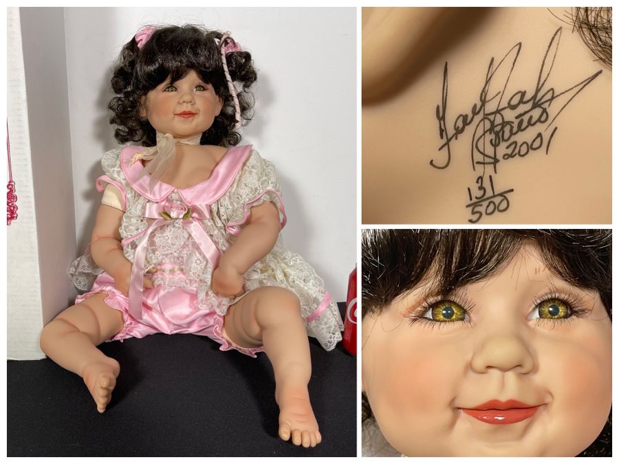 Vintage 2001 Limited Edition Fayzah Spanos Collectible Doll Hand Signed By Fayzah Spanos Precious Heirloom Dolls Designer 131 Of 500 With Box 26L [Photo 1]