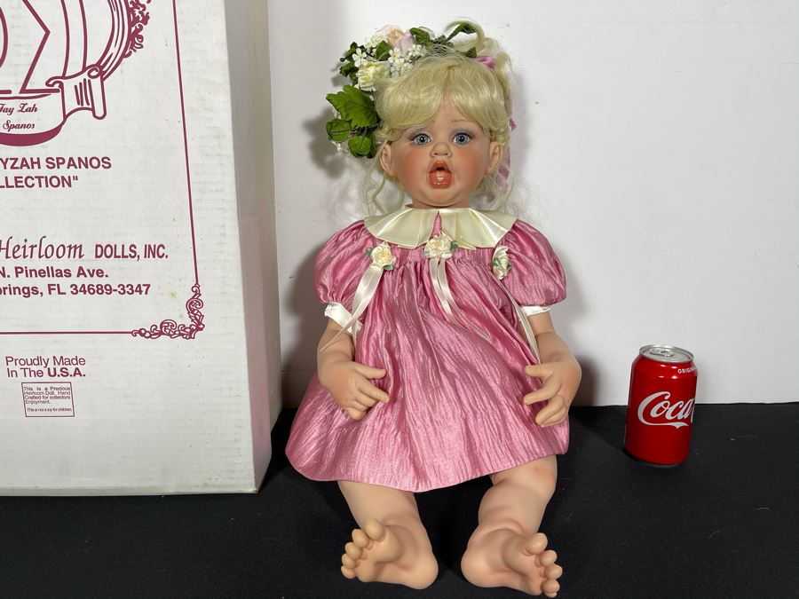 Vintage 1997 Limited Edition Fayzah Spanos Collectible Doll Hand Signed By Fayzah Spanos Precious Heirloom Dolls Designer With Box 252 Of 1500 26L [Photo 3]