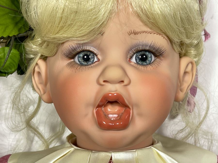 Vintage 1997 Limited Edition Fayzah Spanos Collectible Doll Hand Signed By Fayzah Spanos Precious Heirloom Dolls Designer With Box 252 Of 1500 26L [Photo 4]