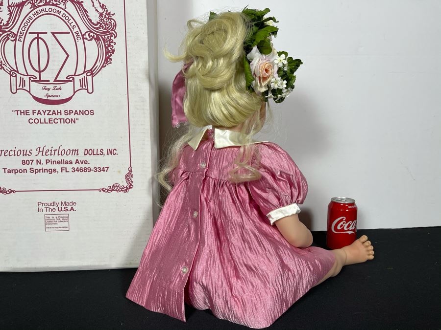 Vintage 1997 Limited Edition Fayzah Spanos Collectible Doll Hand Signed By Fayzah Spanos Precious Heirloom Dolls Designer With Box 252 Of 1500 26L [Photo 5]