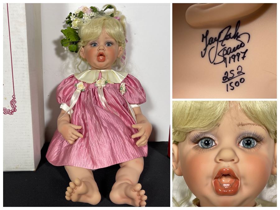 Vintage 1997 Limited Edition Fayzah Spanos Collectible Doll Hand Signed By Fayzah Spanos Precious Heirloom Dolls Designer With Box 252 Of 1500 26L [Photo 1]
