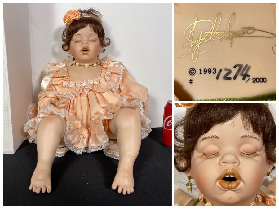 Vintage 1993 Limited Edition Fayzah Spanos Collectible Doll By Fayzah Spanos Precious Heirloom Dolls Designer With Box 1274 Of 2000 24L [Photo 1]