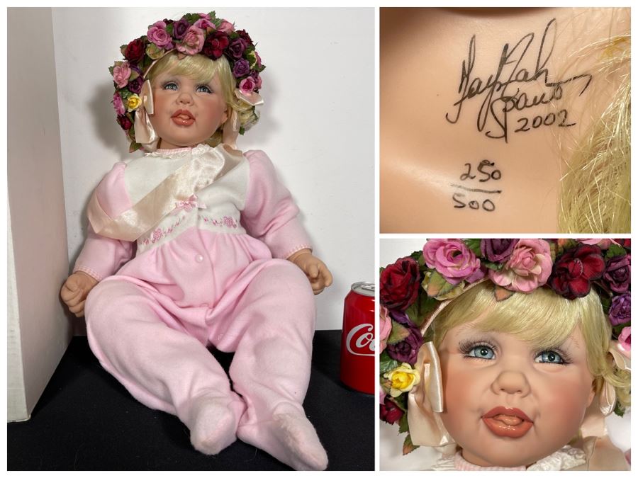 Vintage 2002 Limited Edition Fayzah Spanos Collectible Doll Hand Signed By Fayzah Spanos Precious Heirloom Dolls Designer With Box 250 Of 500 26L