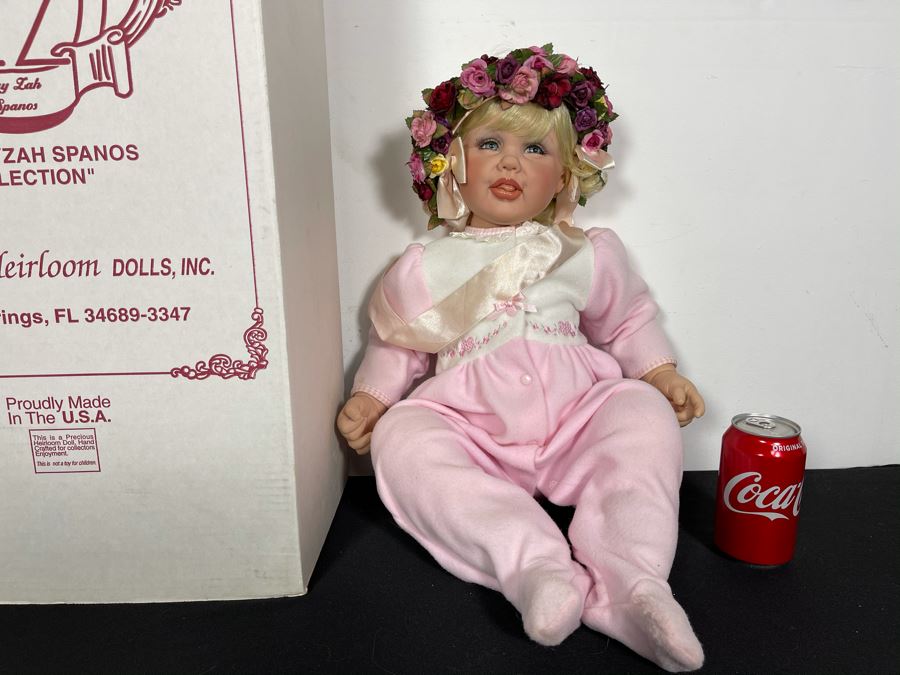 Vintage 2002 Limited Edition Fayzah Spanos Collectible Doll Hand Signed By Fayzah Spanos Precious Heirloom Dolls Designer With Box 250 Of 500 26L [Photo 3]