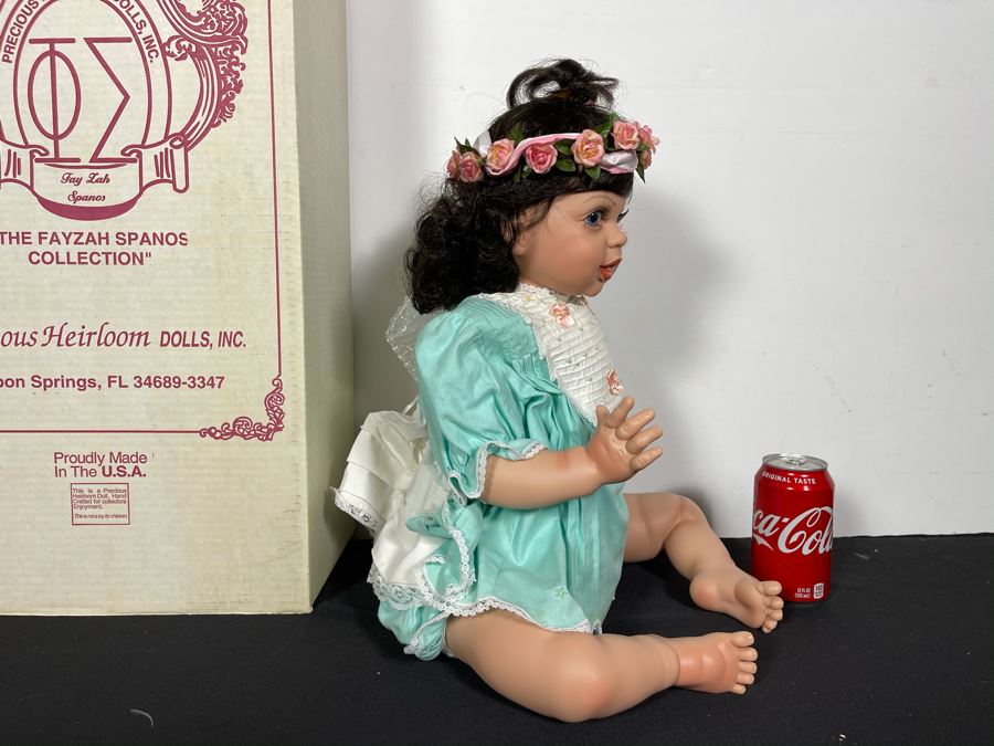 Vintage 1999 Limited Edition Fayzah Spanos Collectible Doll Hand Signed By Fayzah Spanos Precious Heirloom Dolls Designer With Box 676 Of 1500 22L [Photo 5]