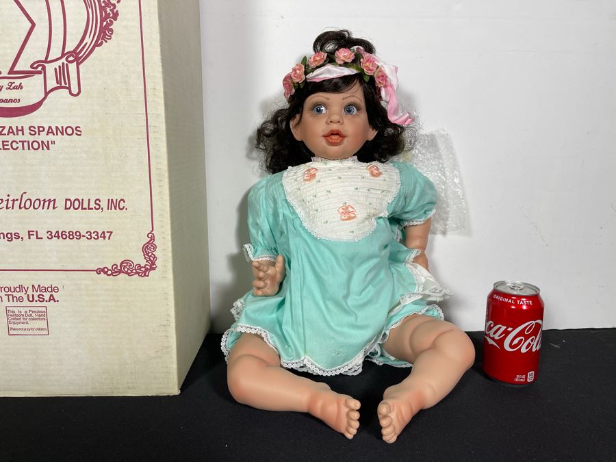 Vintage 1999 Limited Edition Fayzah Spanos Collectible Doll Hand Signed By Fayzah Spanos Precious Heirloom Dolls Designer With Box 676 Of 1500 22L [Photo 3]