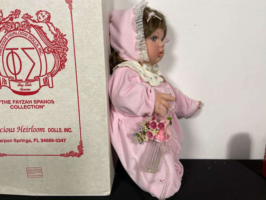 Vintage 2002 Limited Edition Fayzah Spanos Collectible Doll By Fayzah Spanos Precious Heirloom Dolls Designer With Box 348 Of 500 16L [Photo 5]