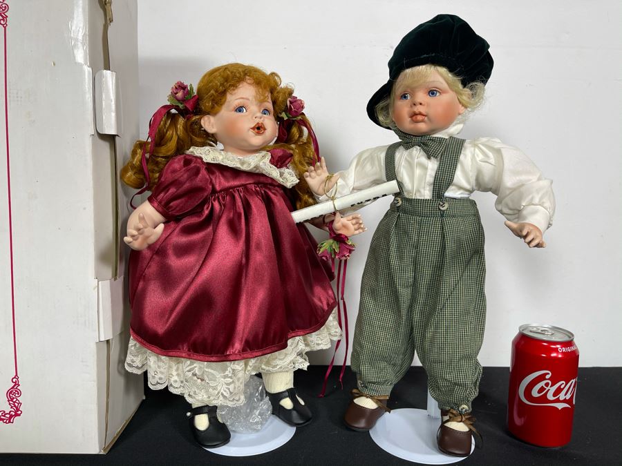 Vintage 1997 Annual Edition Fayzah Spanos Collectible Doll 'Kisses & Jacques Love at First Sight' By Fayzah Spanos Precious Heirloom Dolls Designer With Box 16L [Photo 3]