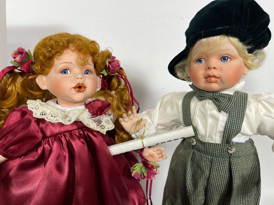 Vintage 1997 Annual Edition Fayzah Spanos Collectible Doll 'Kisses & Jacques Love at First Sight' By Fayzah Spanos Precious Heirloom Dolls Designer With Box 16L [Photo 4]