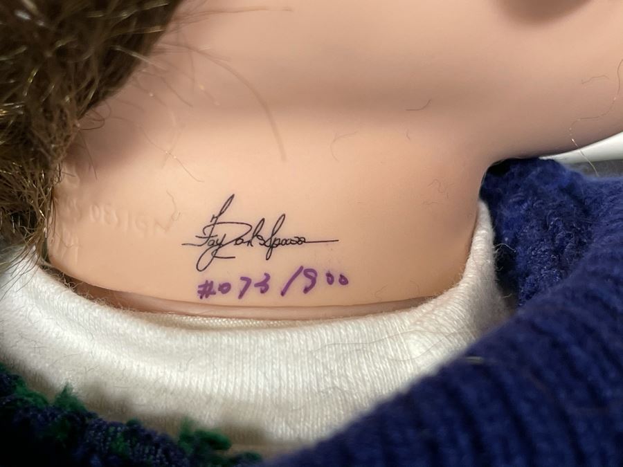 Vintage Limited Edition Fayzah Spanos Collectible Doll By Fayzah Spanos Precious Heirloom Dolls Designer With Box 73 Of 900 23L [Photo 6]