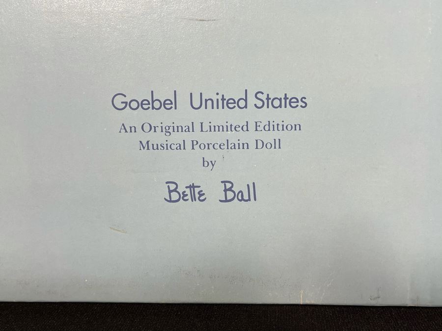 Vintage 1992 Betty Jane Carter Original Limited Edition Musical Porcelain Doll Designed By Bette Ball For Goebel 179 Of 500 With Box [Photo 9]