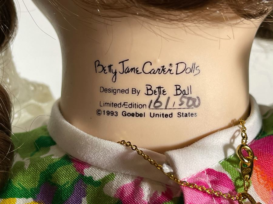 Vintage 1993 Betty Jane Carter Original Limited Edition Musical Porcelain Doll 'Tammy' Designed By Bette Ball For Goebel 161 Of 500 30H With Box [Photo 6]