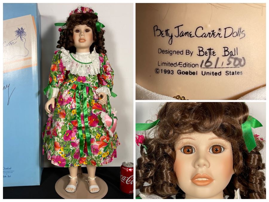 Vintage 1993 Betty Jane Carter Original Limited Edition Musical Porcelain Doll 'Tammy' Designed By Bette Ball For Goebel 161 Of 500 30H With Box [Photo 1]