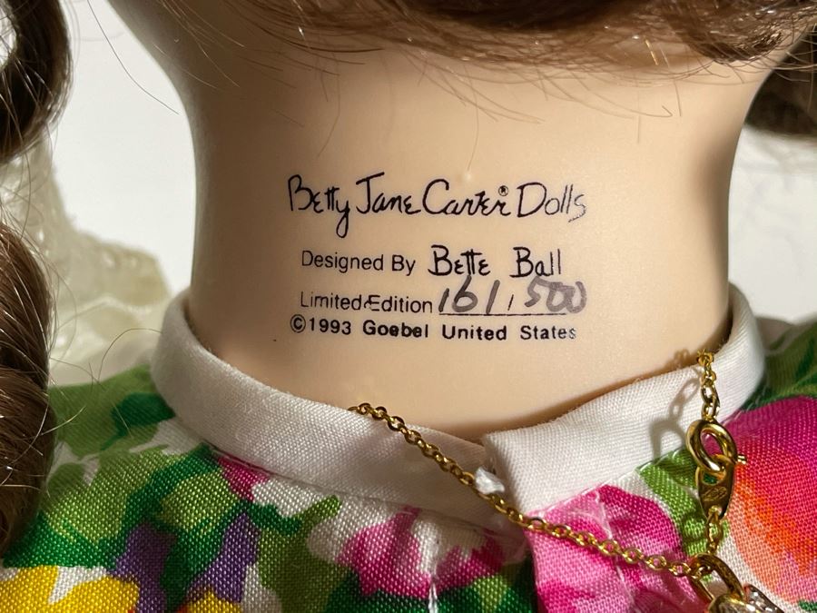 Vintage 1993 Betty Jane Carter Original Limited Edition Musical Porcelain Doll 'Tammy' Designed By Bette Ball For Goebel 161 Of 500 30H With Box [Photo 7]