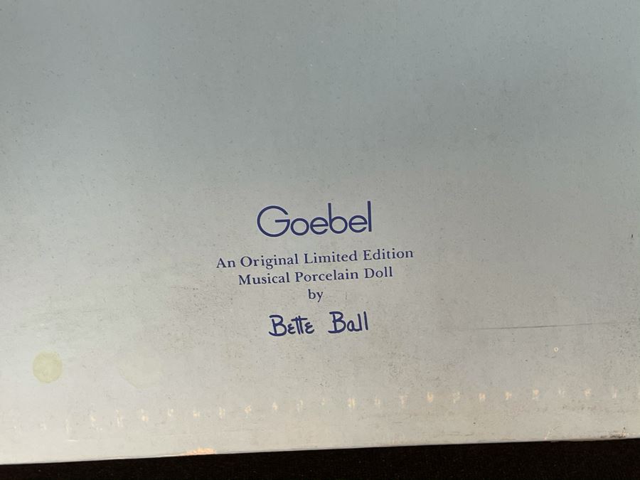 Vintage 1993 Betty Jane Carter Original Limited Edition Musical Porcelain Doll Designed By Bette Ball For Goebel 116 Of 500 30H With Box And Personal Handwritten Note From Bette Ball To Client [Photo 6]