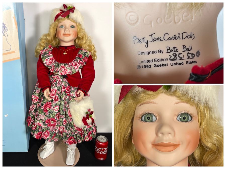 Vintage 1993 Betty Jane Carter Original Limited Edition Musical Porcelain Doll Designed By Bette Ball For Goebel 285 Of 500 30H With Box
