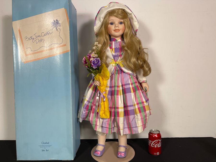 Vintage 1993 Betty Jane Carter Original Limited Edition Musical Porcelain Doll Designed By Bette Ball For Goebel 292 Of 500 30H With Box [Photo 3]