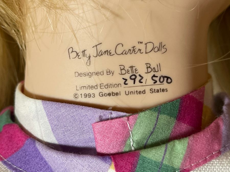 Vintage 1993 Betty Jane Carter Original Limited Edition Musical Porcelain Doll Designed By Bette Ball For Goebel 292 Of 500 30H With Box [Photo 9]