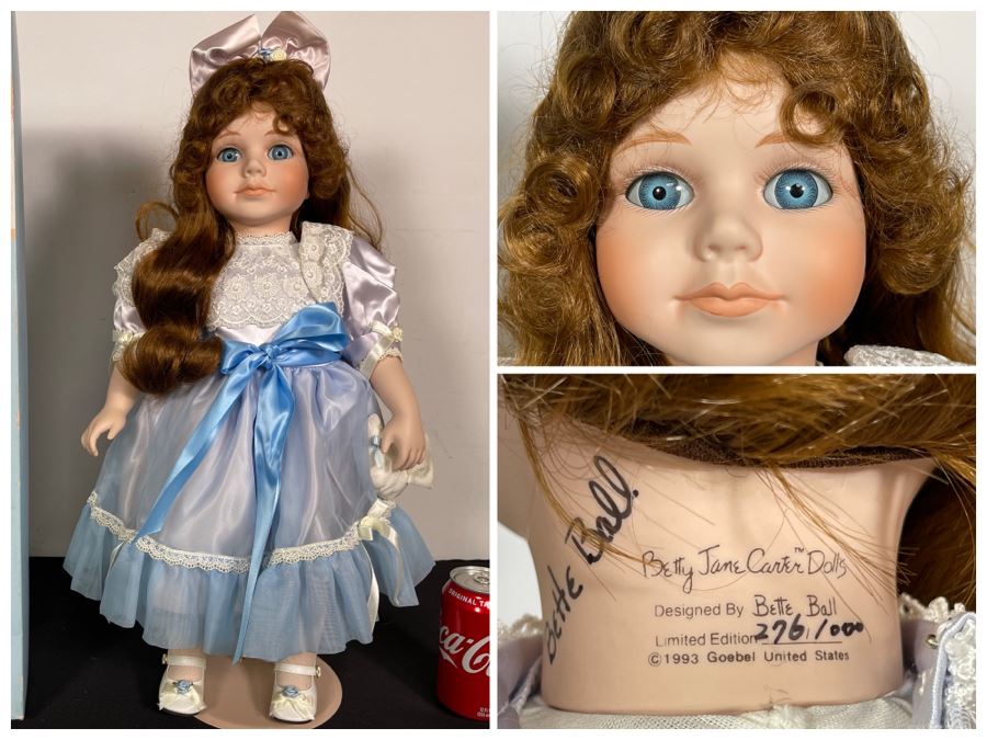 Vintage 1993 Hand Signed Betty Jane Carter Original Limited Edition Musical Porcelain Doll Designed By Bette Ball For Goebel 276 Of 1000 22H With Box Hand Signed By Bette Ball [Photo 1]