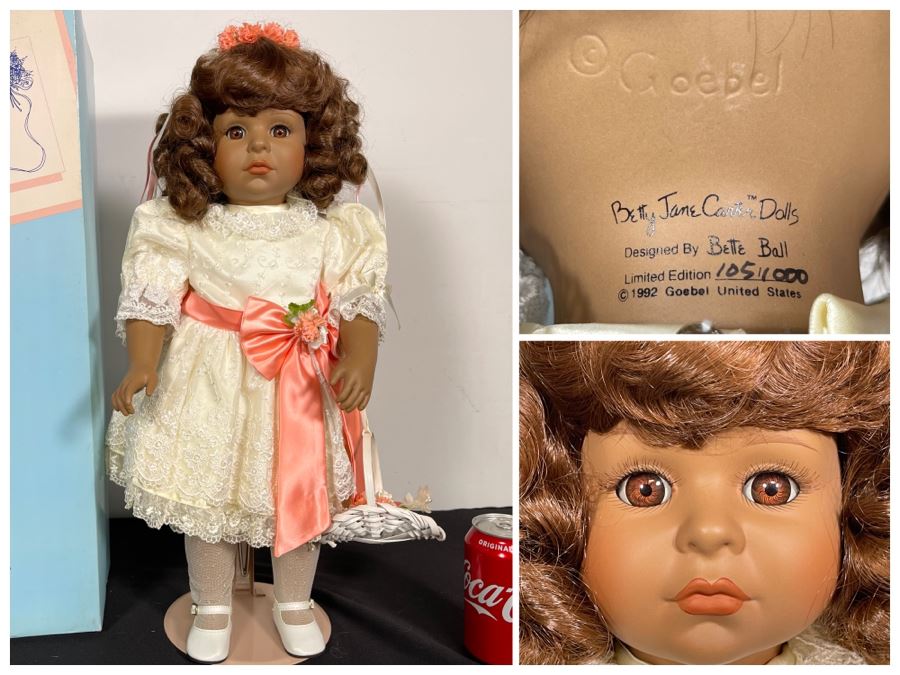 Vintage 1992 Betty Jane Carter Original Limited Edition Musical Porcelain Doll Designed By Bette Ball For Goebel 105 Of 1000 21H With Box