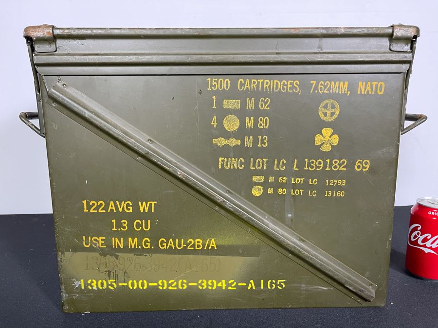 Vintage Ammunition Cartridge Military Metal Box Case With Handles [Photo 2]