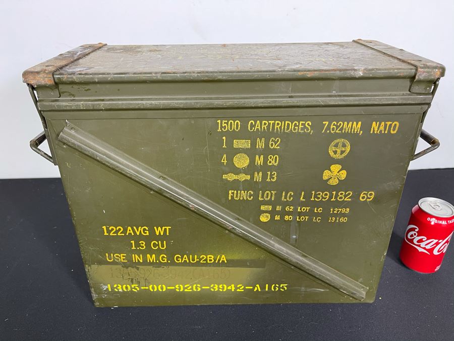 Vintage Ammunition Cartridge Military Metal Box Case With Handles [Photo 3]