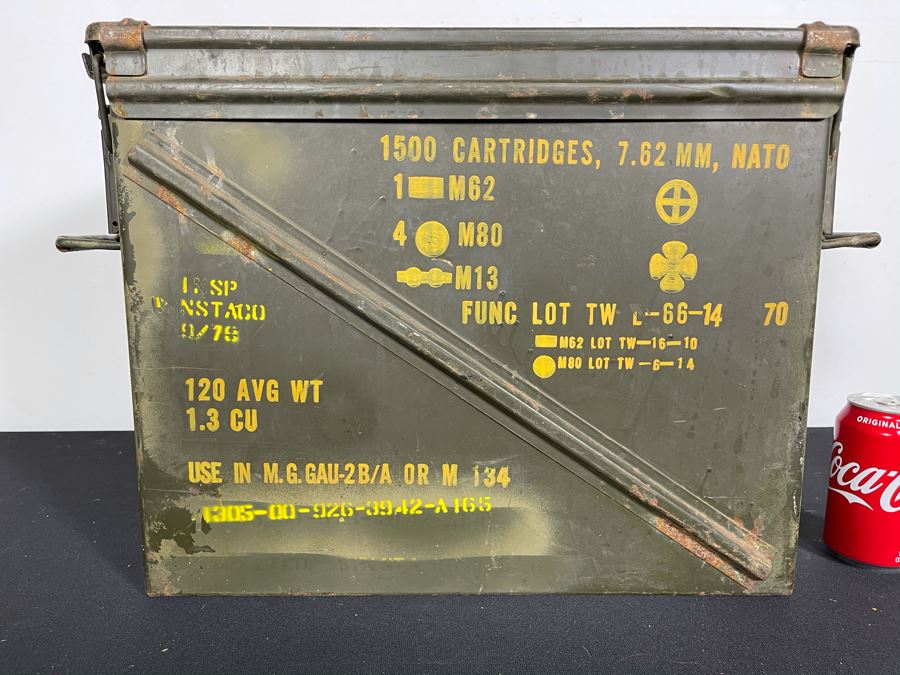 Vintage Ammunition Cartridge Military Metal Box Case With Handles [Photo 2]