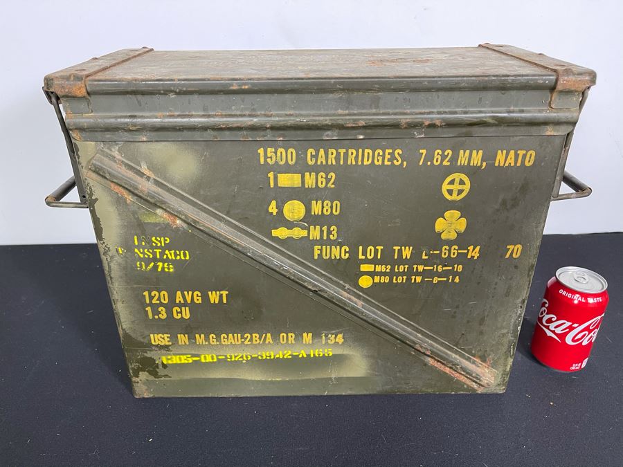 Vintage Ammunition Cartridge Military Metal Box Case With Handles [Photo 3]
