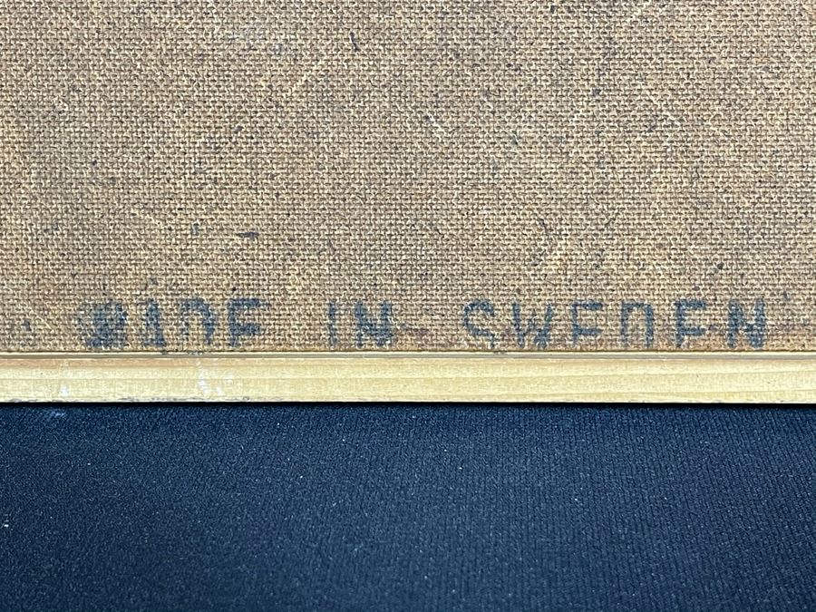 Vintage Mid-Century Modern Framed Colored Stone Mosaic Metal Still Life Artwork Made In Sweden Swan 12.5W X 36.5H [Photo 11]